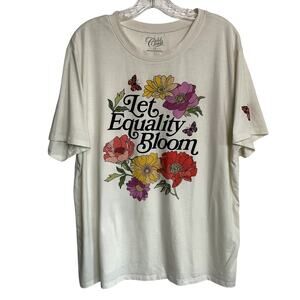 Cold Crush Womens 2X Let Equality Bloom Floral Short Sleeve Tee T Shirt Flowers